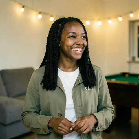 AI-genererat porträtt av Amina Diallo